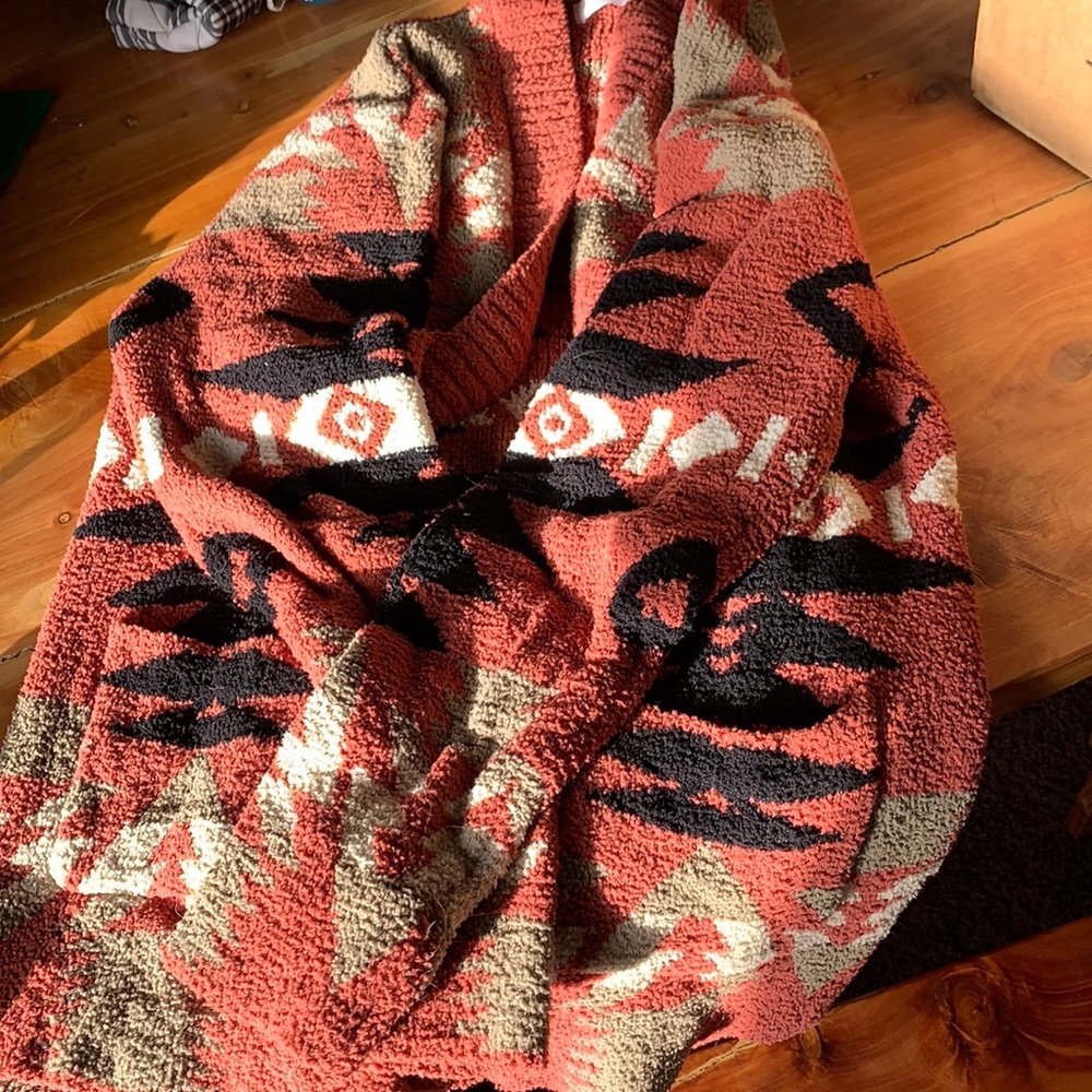 Aztec cardigan. Cozy and warm. Size large.